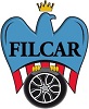Filcar Sininen ja valkoinen Fillcar-yhtiön logo, joka on erikoistunut ajoneuvojen pakokaasujen poistojärjestelmiin.
