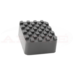 Neliömäisten kohoumien kuvioima nostotallan kumi.