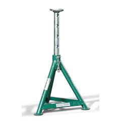 Compac akselipukki 2tn, 430-740mm. Vihreä, kolmijalkainen akselipukki, jossa on hopeanvärinen, säädettävä yläosa.